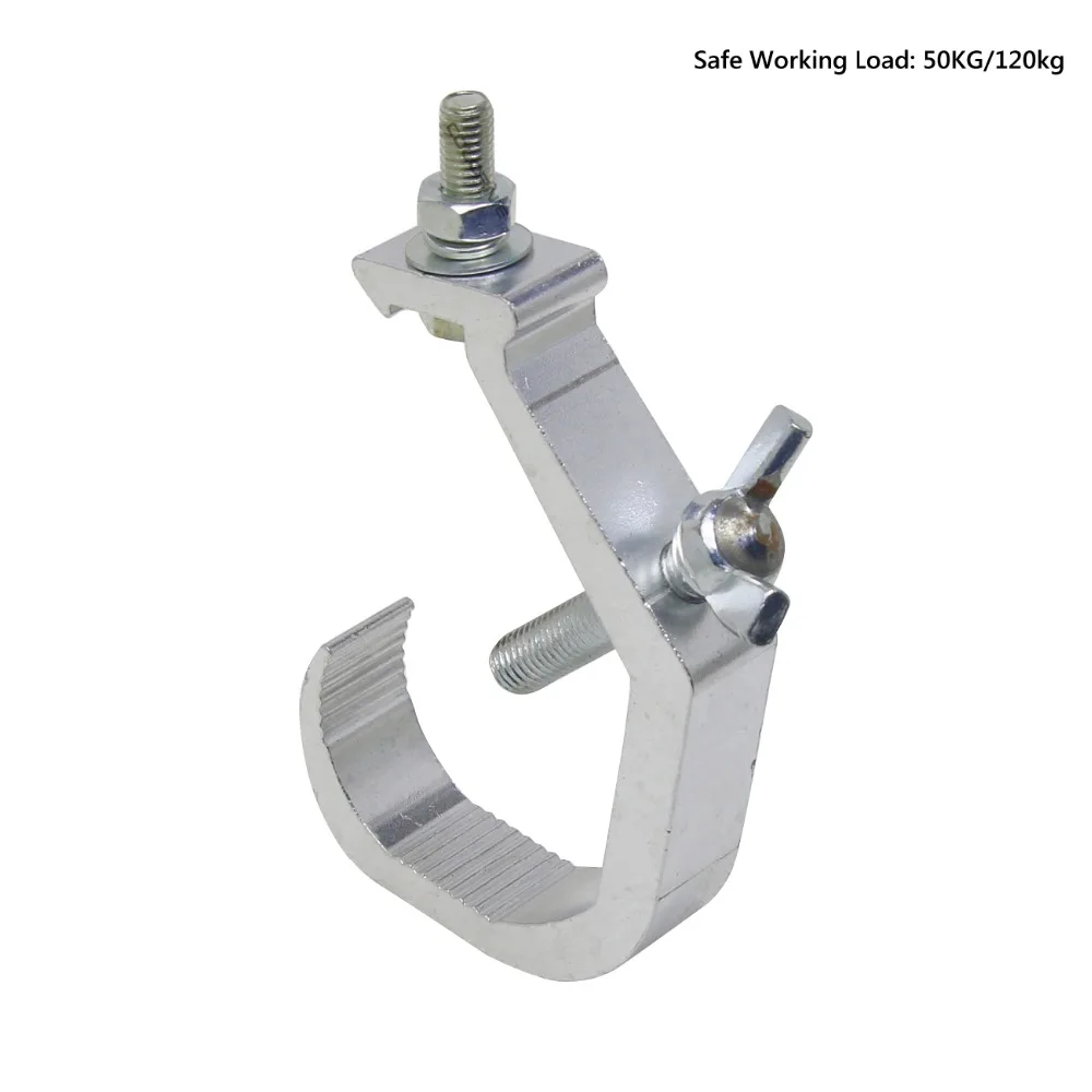 High Quality Aluminium Material Stage Light Hook Safe Working Load 50KG-120KG Hook Light Clamp Suit 30MM-60MM Truss Tube