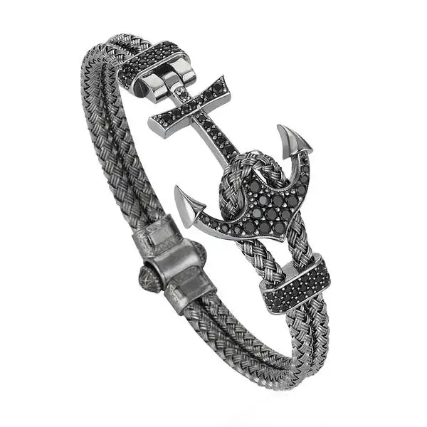Unique Bracelet Stainless Steel Jewelry  Atolyestone Artillery WIith Anchor magnetic clasp Bangles