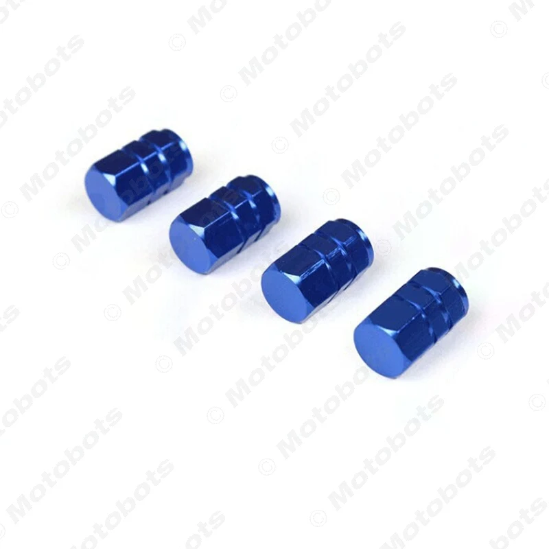 MOTOBOTS 200pcs Aluminum Alloy Hexagon Gas Nozzle Cap Tire Valve Caps Leak Proof Cap For Car Truck Auto red,blue,black,silver