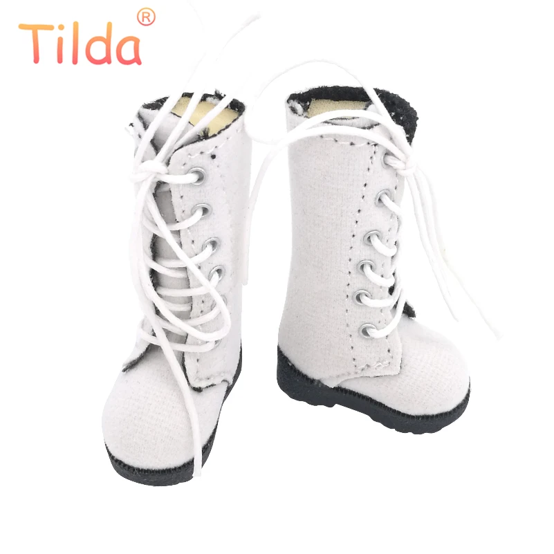 Tilda 3,2 cm Puppenstiefel für Blythe-Puppenspielzeug, 1/6 Mini-Leder-hohe Stiefelschuhe für Blyth Azone-Puppe, lässiges Puppenschuhe-Zubehör – Detail 5