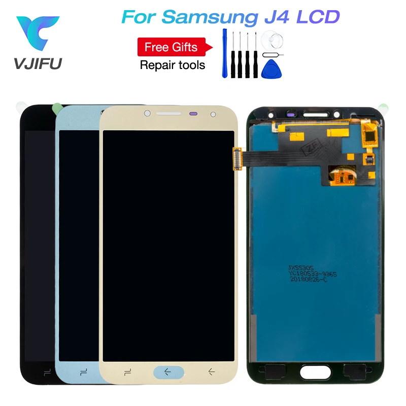 For Samsung Galaxy J4 2018 J400 Screen LCD Display Touch Screen Screen Adjust Brightness J400F Replacement with Frame Glue