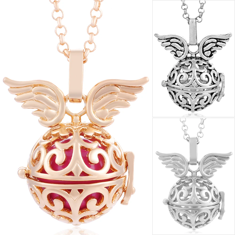 1PC Angel Caller Pendant Necklace Pregnancy Chime Ball Harmony Bola Cage Pendant Necklace Pregnant Women VA-013