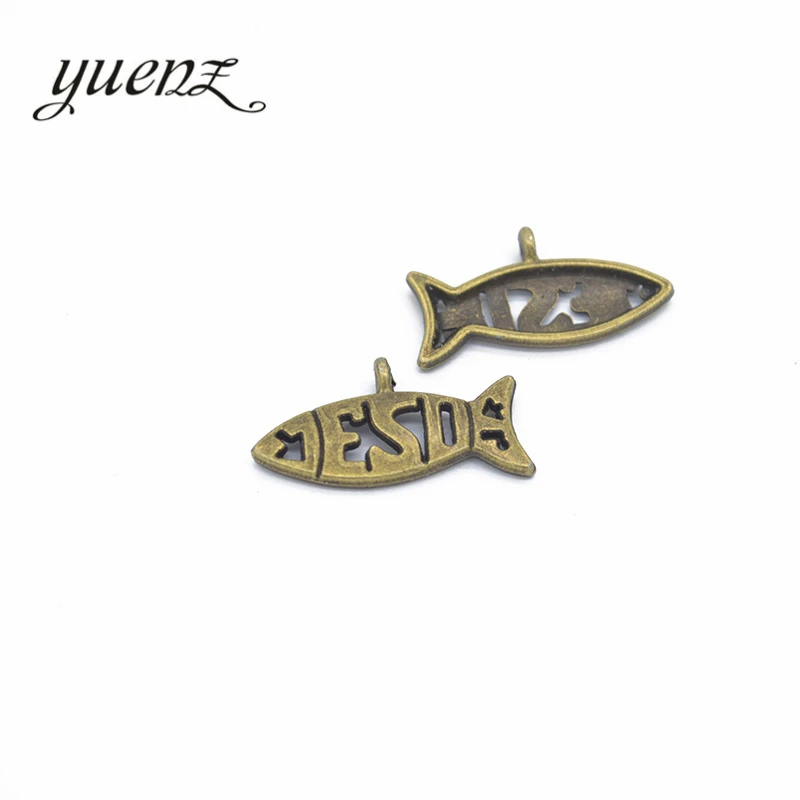 YuenZ 20 pcs 3 color Antique Sliver fish Charm fit for Bracelets Necklace DIY Metal Jewelry 23*12mm D735