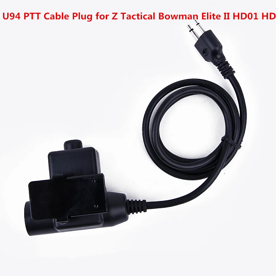 

U94 PTT Cable Plug for Z Tactical Bowman Elite II HD01 HD02 Headset for IC 2Pin Radios Portable two way radio walkie talkie