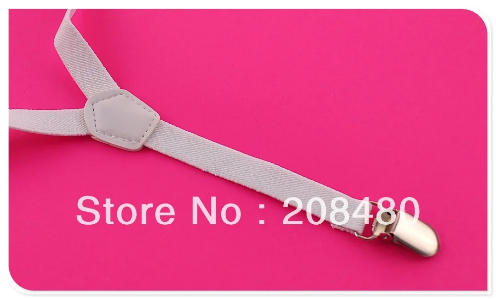 Free Shipping-1.5x65cm "White" Kids Suspenders Children/Boys/Girls Suspender Elastic Braces Slim Suspenders-Wholesale & Retail