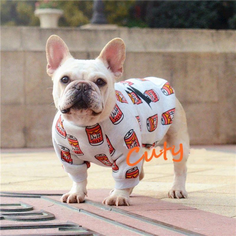 [MPK Dog Wear] Dog T-shirt for French Bulldog, Dog Clothes, Cans Printed T-shirt (DC-Cans)