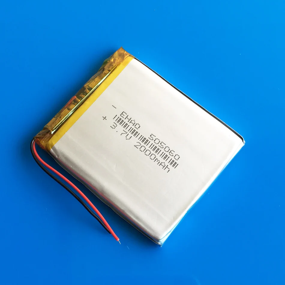 Akumulator Lipo 3,7 V 2000 mAh 505060   + Wtyczka JST 2Pin do komórek GPS Do gier wideo PSP Głośnik GPS Power Bank GPS