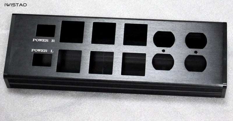 IWISTAO Điện Vỏ Dải Toàn Bộ Nhôm Nhà Ở 10 Địa Điểm cho Ổ Cắm L343 * W115 * H48mm Không Bao Gồm Phụ Kiện Màu Đen TỰ LÀM