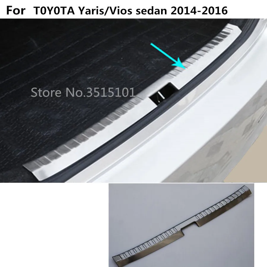 Car Stainless Steel Inner Rear Back Bumper Trim Plate Trunk Threshold For Toyota Vios/Yaris Sedan 2014 2015 2016 2017 2018 2019