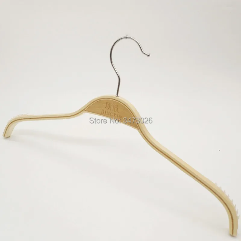 38cm Wood Coat Hangers Non-Slip Design Clothing Hanging Rack Trousers Skirt Drying Hangers Coats Jackets Clothes Display 5 Pcs