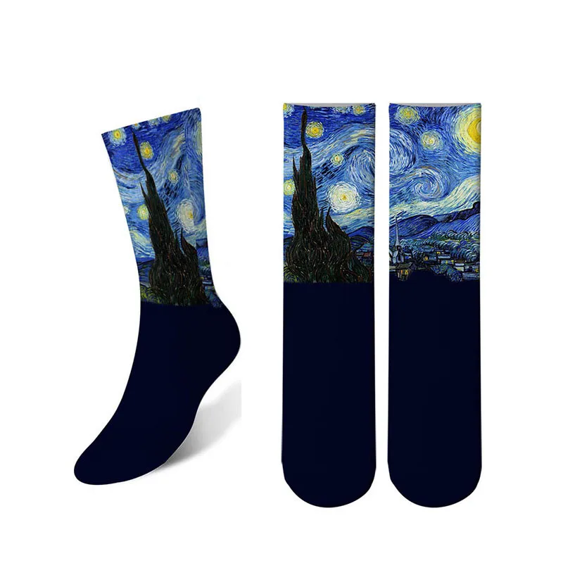 Retro Mona Lisa Socks For Women Unisex Famous Oil Painting Art Socks Funny Happy Men\'s Casual Winter Spring Socks Skarpetki Sox