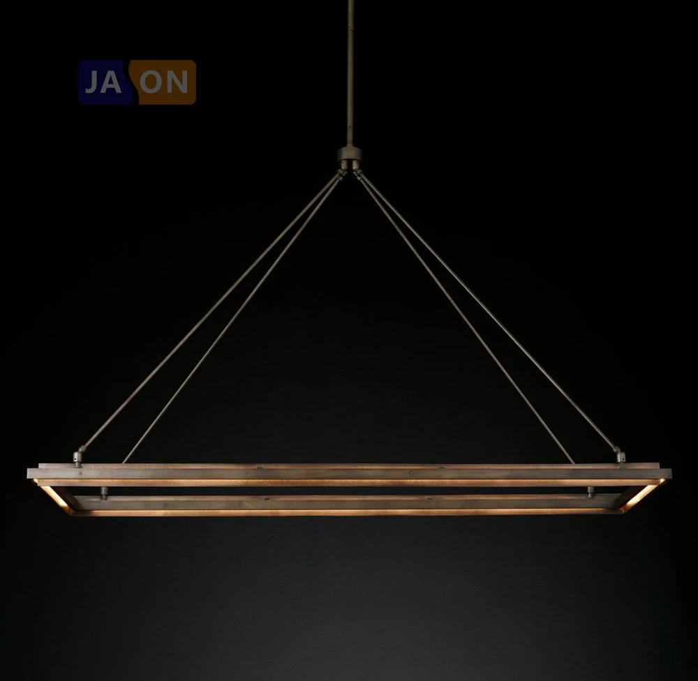 

LED Retro American Vintage Iron Round Rectangle LED Lamp LED Light.Pendant Lights.Pendant Lamp.Pendant light For Dinning Room