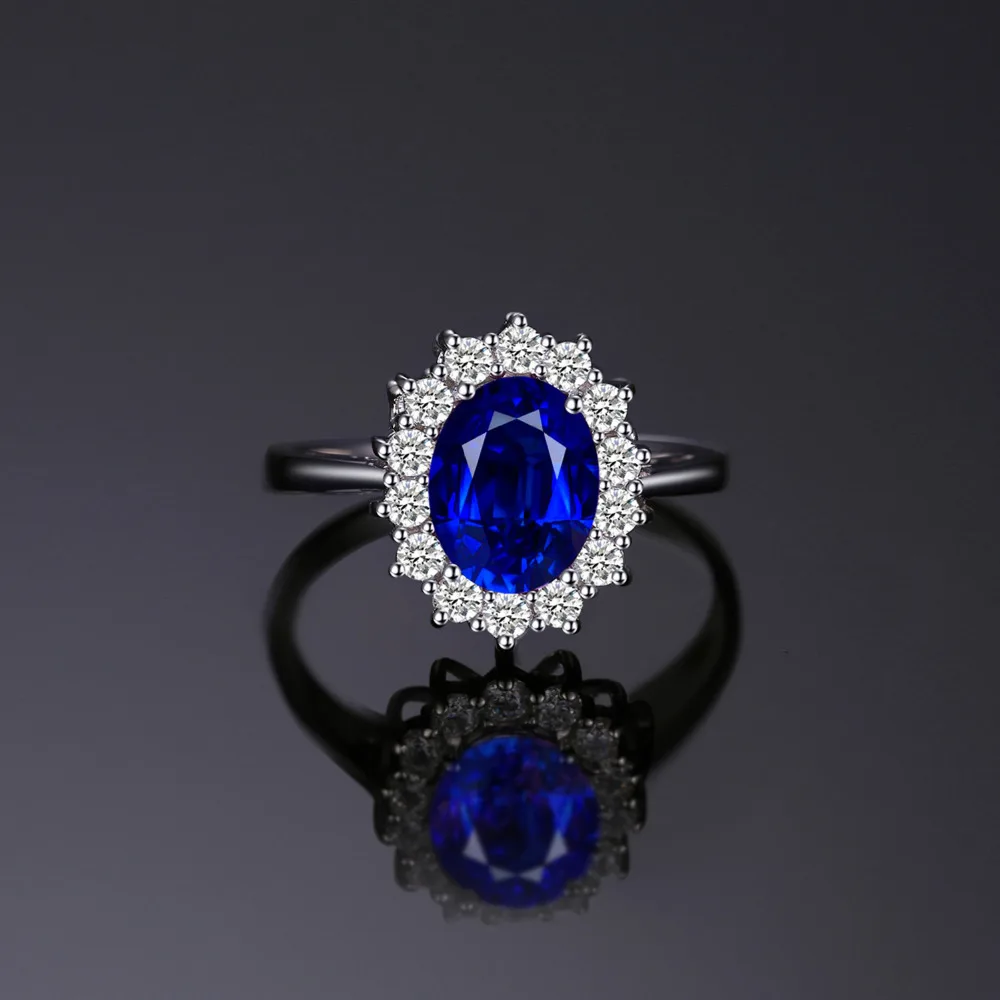 JewelryPalace Diana – bague en argent Sterling 925, saphir créé, Halo, pierre précieuse, améthyste naturelle, Citrine, grenat, péridot, topaze bleue