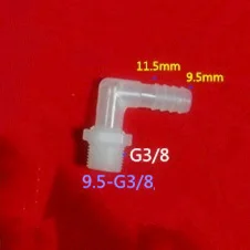 

9.5mm*G3/8" Pond Hose Plastic Elbow Connector For Clear Flexible Hose Joiner Pipe 90 degree