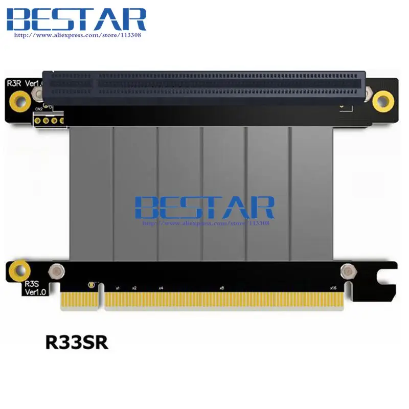 Riser Gen3.0 PCI-E 3,0 16x macho a pcie x16 hembra codo derecho e izquierdo PCI Express Riser Cable de extensión de tarjeta gráfica 5cm - 50cm
