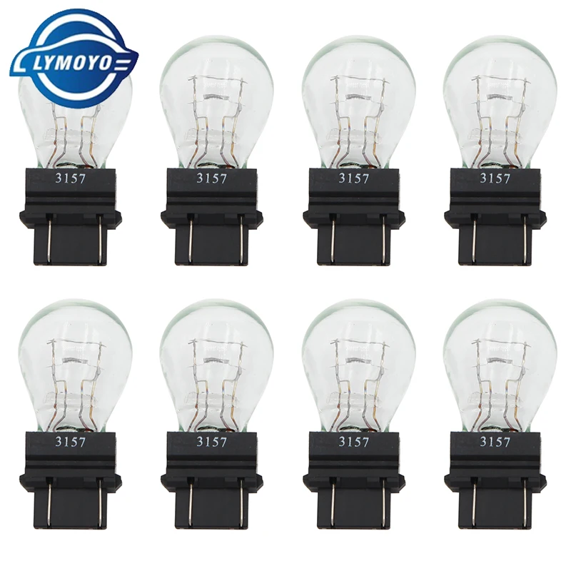 LYMOYO 10pcs T25 3156 3157 P27W 12V 27W clear car external Turn signal Lights bulb halogen lamp drl high quality Amber white