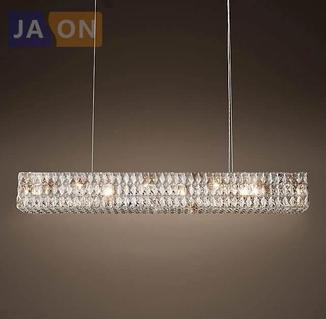 led e14 Retro American Iron Crystal Rectangle LED Lamp LED Light.Pendant Lights.Pendant Lamp.Pendant light For Dinning Room