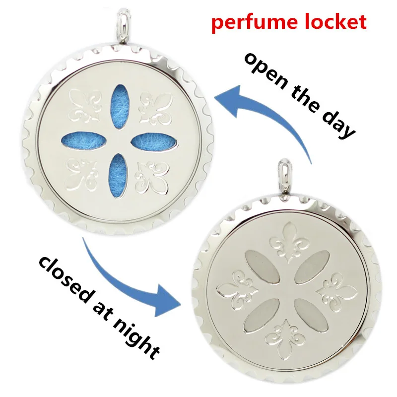 30mm essential oil diffuser pendant necklace 316L stainless steel twist aromatherapy lockets with rotatable face and pattern