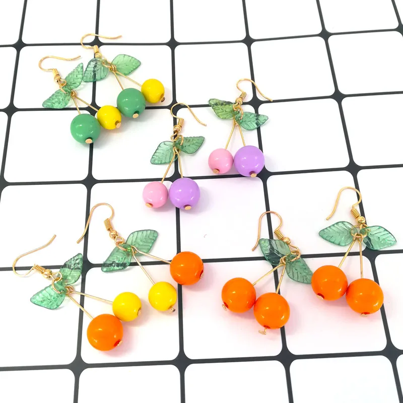 Cherry earrings female cute joker of fruit eardrop Girls fashion woman earrings fine jewelry accessories earrings dangle earring image 4