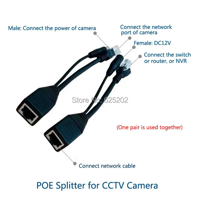 Mini divisor POE para cámara IP 720P/960P/1080P, envío gratis, 2 pares