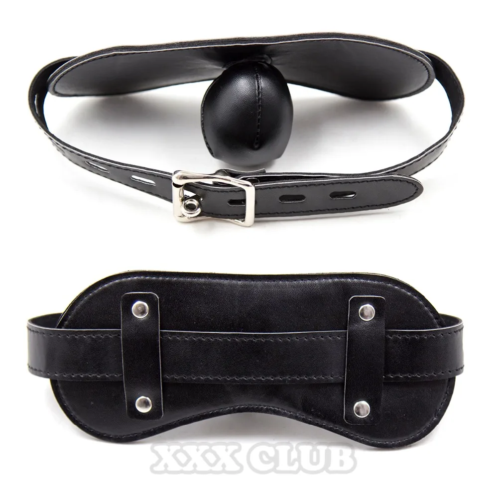 Thierry soft Leather Gag Seal the mouth Adult Sex Toys Open Mouth Ball Gag Sex Bondage Fetish Toy Female Slave Trainer Ball Ga