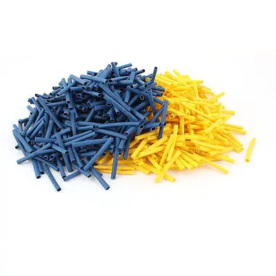 800Pcs 3mm 2:1 Heat Shrink Tube Sleeving Wrap Wire Kit Blue Yellow