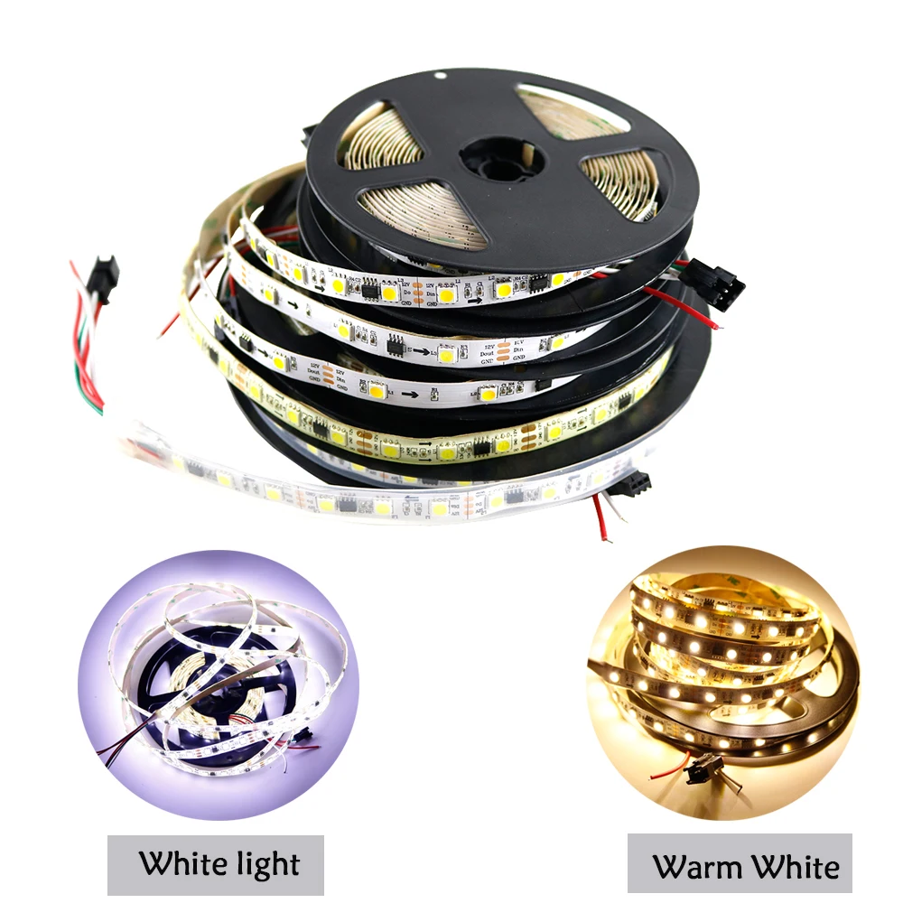 

LED Strip WS2811 White Warm Flexible addressable 30/60leds/m pixels SMD5050 lights tape external ic,1 ic control 3 leds DC12V