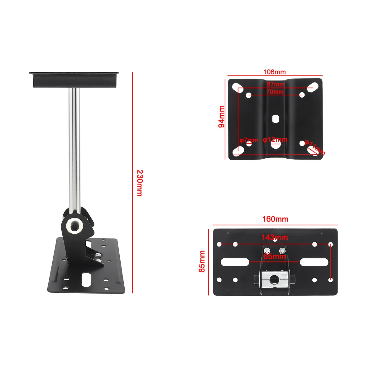 2 Pcs Universal SPS-506 20KG Metal Lengthened and Thickened Speaker Stand Support Horizontal 360° and Vertical 180°Rotation