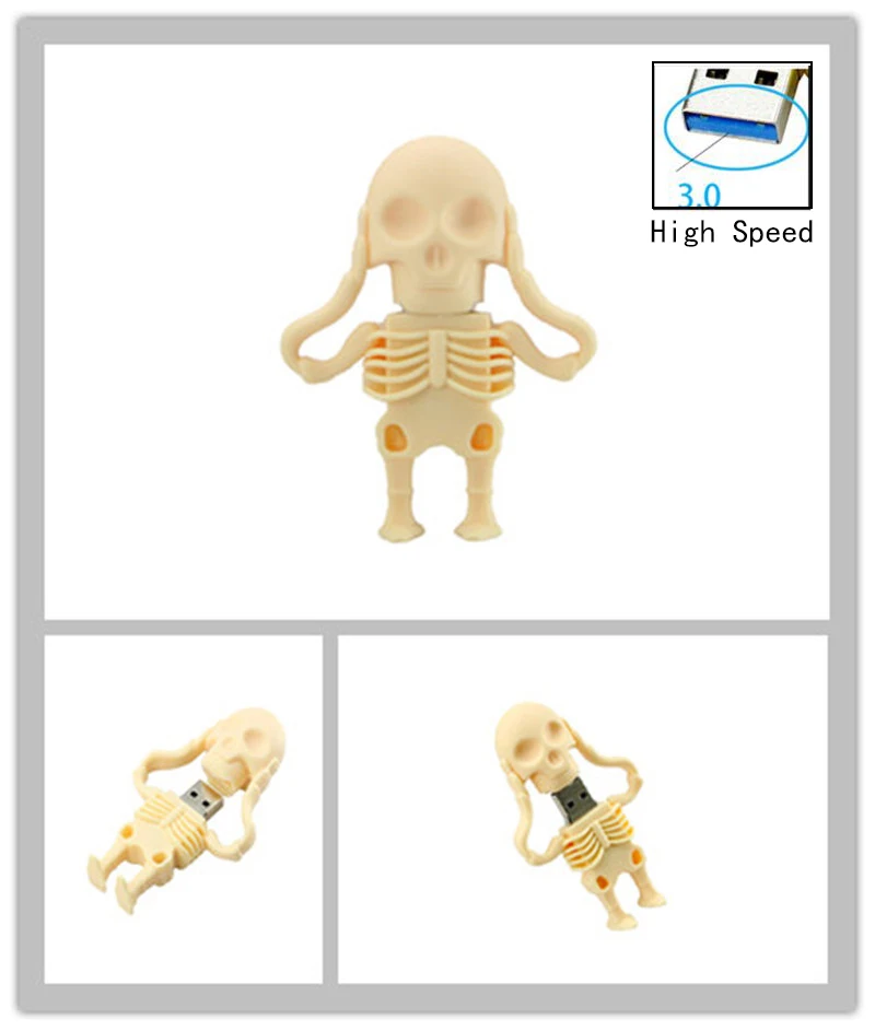 Usb 3.0 Pendrive 64GB Kreatif, USB Pen Drive Tengkorak Kartun, Pendrive Tengkorak, USB Flash Drive 64GB/32GB/16GB/8GB/4GB,U Disk