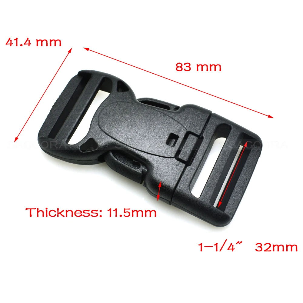 Plastic Dual Adjustable & Security Double Lock Belt Buckle for Tactical Belts Package Accessories Dog Collar Black