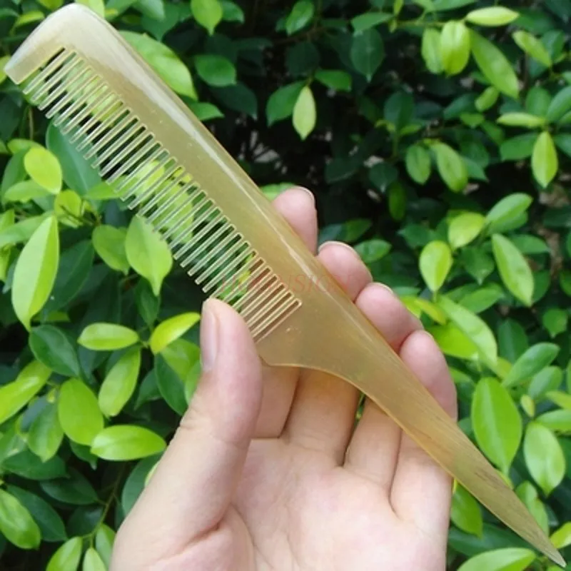 Sharp Tailed Hair Comb Hairdressing Hairbrush White Corner Natural Yellow Horn Combs Braided Split Good Gift For Female