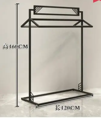 Clothing store display rack middle island rack men's and women's clothing store double row shelf middle clothes rack.