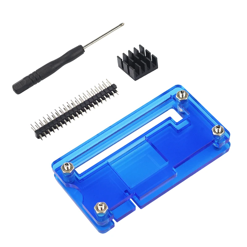 Für Raspberry Pi Null kit Acryl Fall + Aluminium Kühlkörper + 40Pin GPIO Header + Schraubendreher für Raspberry Pi null W 1,3 Pi0