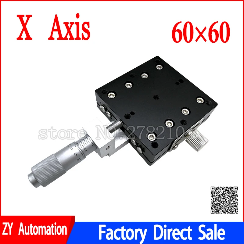 Imagem -02 - Axis 60x60 mm Plataforma de Aparamento Manual Estágios Lineares Rolamento Tuning Mesa Deslizante X60-l X60-c X60-r Trilho Transversal x