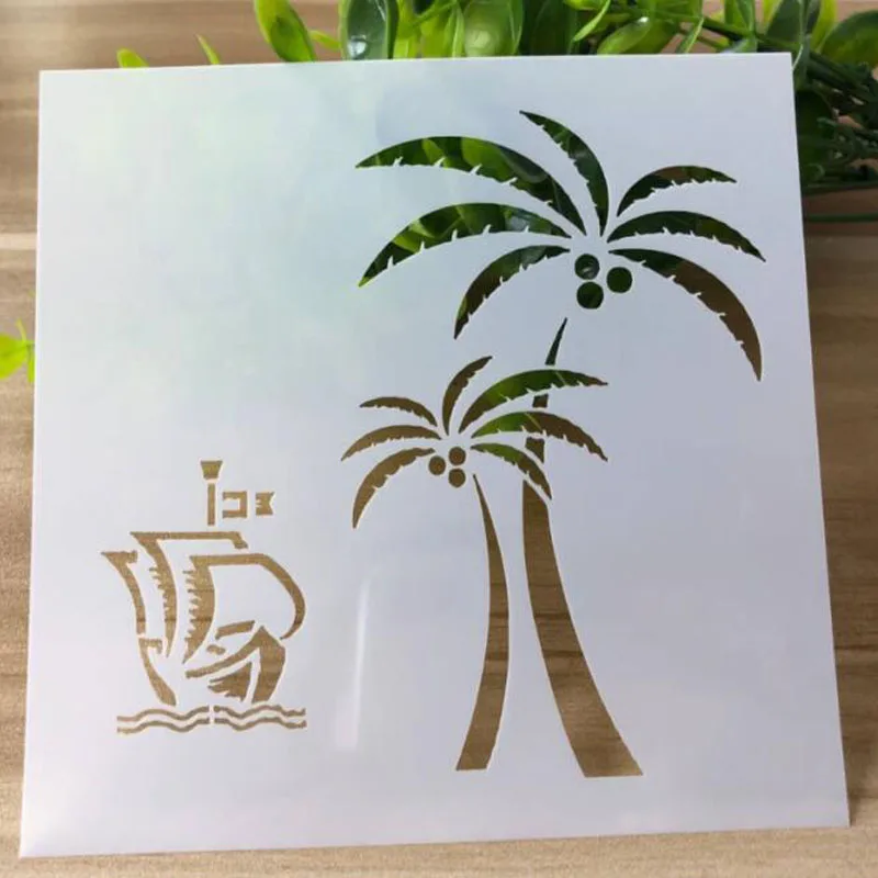 

Coconut Tree Stencil For Wall Painting Template DIY Scrapbooking Diary Stamp Accessories Coloring Embossing Decoration Reusable