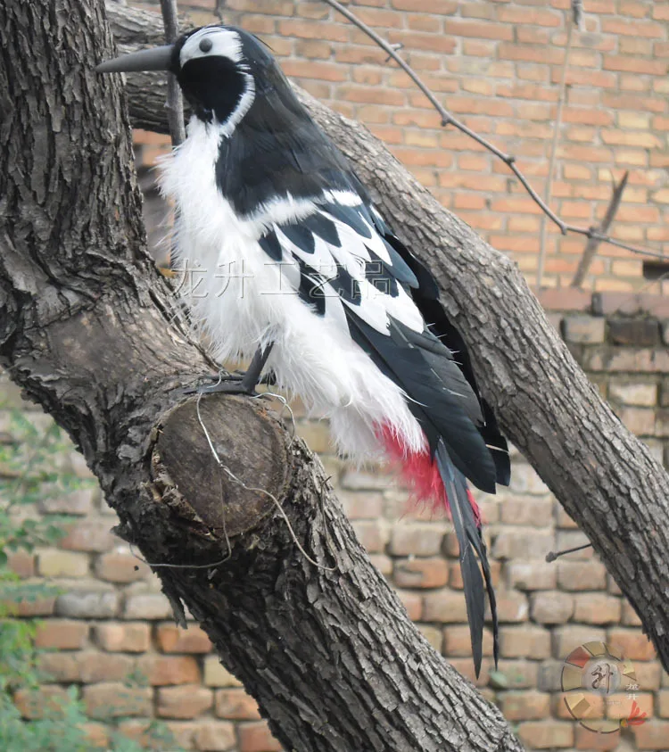 

30cm black&white feathers woodpecker bird plastic foam & feathers bird model toy,prop,home home furnishing decoration gift w5566