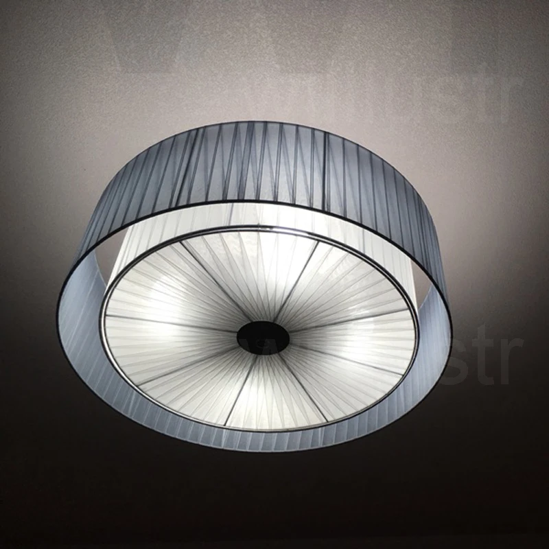 modern round fabric pendant light nordic home bedroom hotel dinning room restaurant loft cafe cloth shade drum suspension lamp