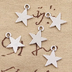 50pcs Charms Star 16x13mm Antique Bronze Silver Color Plated Pendants Making DIY Handmade Tibetan Bronze Silver Color Jewelry