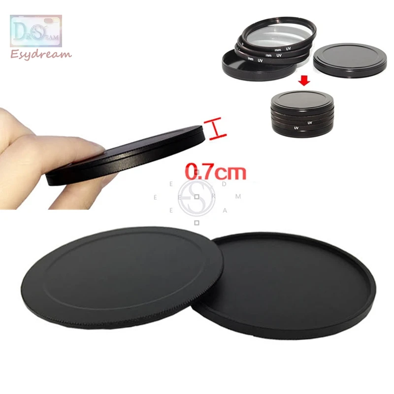 37 40.5 43 46 49 52 55 58 62 67 72 77 82 mm Protective Metal Case Cap Protector for Canon Nikon Lens Filter 55mm 58mm 77mm 82mm
