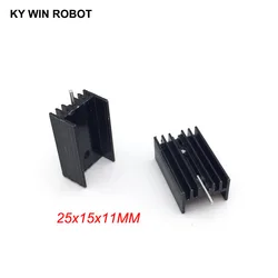 10 Stuks Aluminium 220 Koellichaam Naar 220 Koellichaam Transistor Radiator To220 Koeler Koeling 25*15*11Mm Met 1 Pin