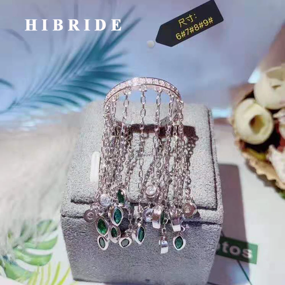 HIBRIDE Hot Water Drop Design Top Quality Cubic Zirconia Rings for Women Luxury Party Wedding Gifts Wholsale Bijoux Femme R-267