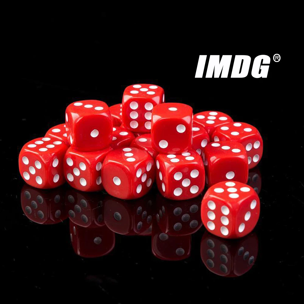 10pcs/pack Red New Acrylic Dice 16mm White Dot Round Corner High Quality Boutique Game Dice