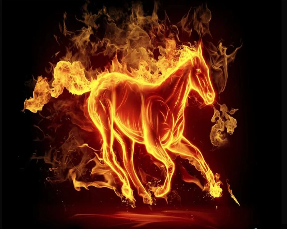 Custom wallpaper 3D murals flame horse high-end TV background wall living room bedroom wall papers home decor mural 3d wallpaper