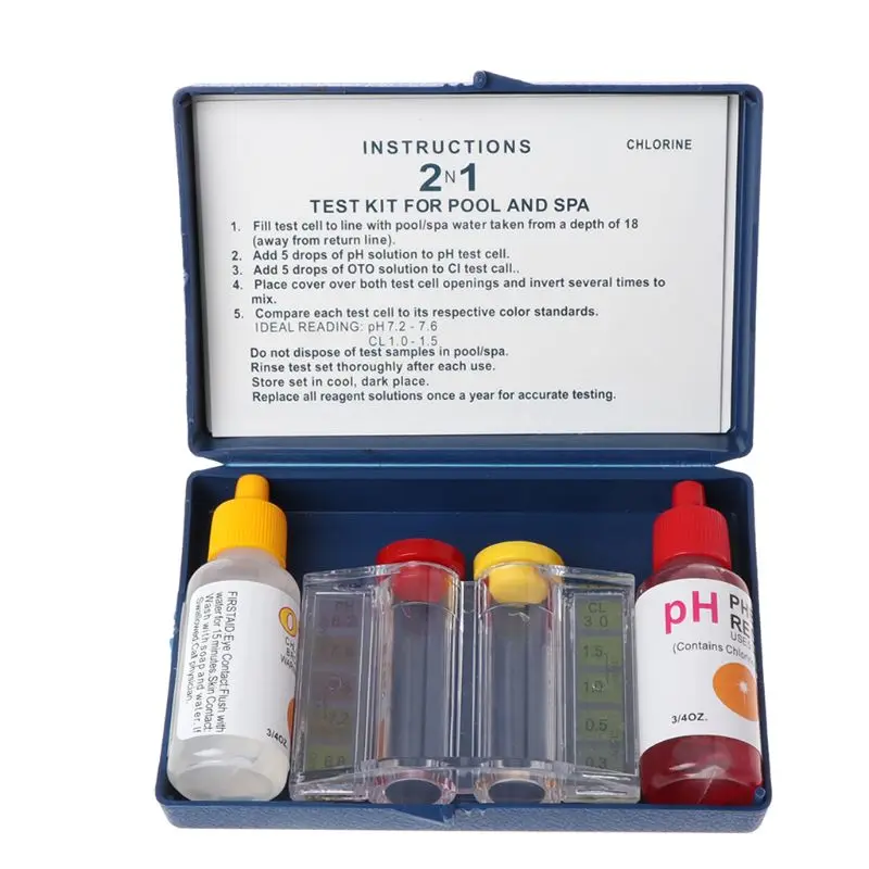 Imagem -02 - Kit de Teste da Qualidade da Água do Cloro do ph Piscina Hidroponia Aquário Tester