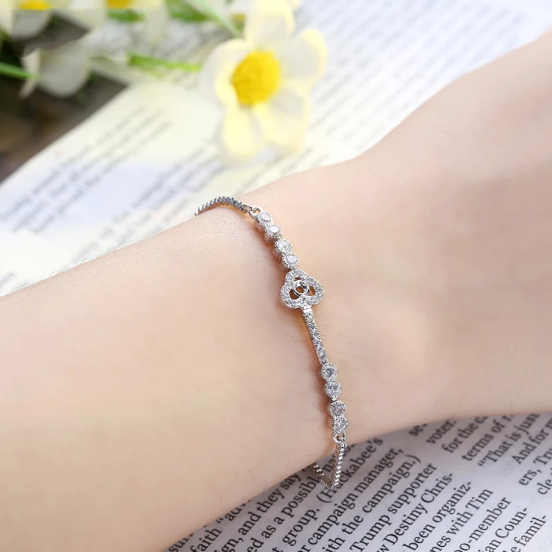 Color Culture Fashion Charm Chain  Link Bracelet for Women Shining AAA Cubic Zircon Bride Jewelry Design Wedding Gifts