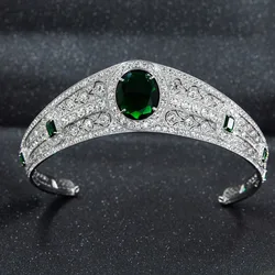 the Greville Emerald Kokoshnik Tiara, Princess Eugenie Wedding Bridal Tiara Crown For Women Accessories Jewelry HG086A