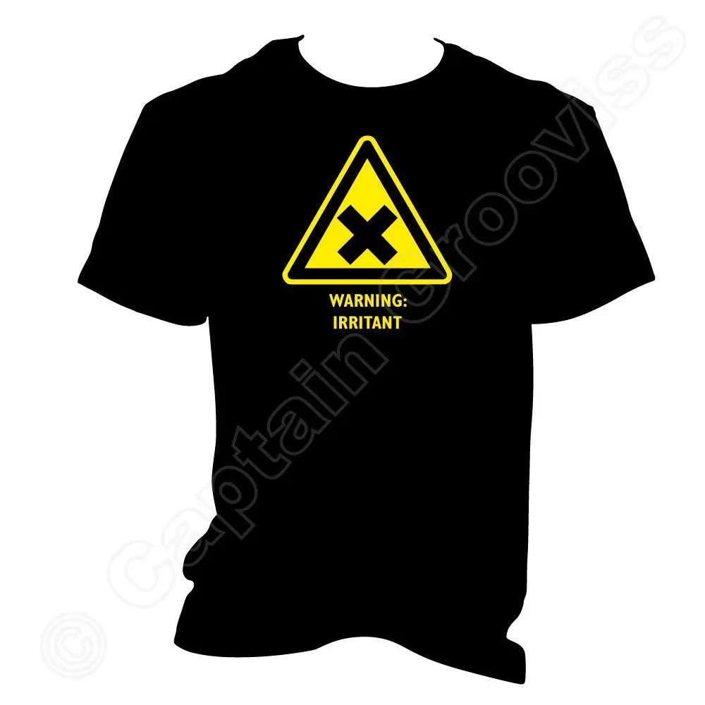 Men'S T-Shirts Summer Style Swag Men Hot Sale Irritant Chemical Symbol Laboratory Hazard Warning Sign T Shirt Black & Yellow