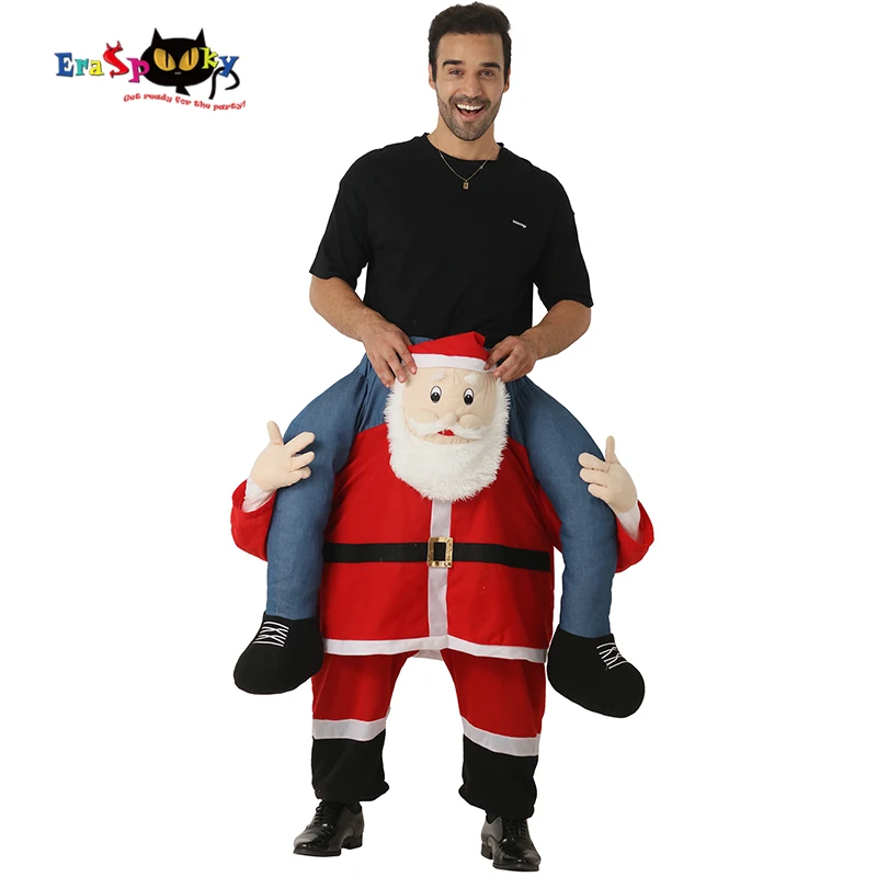 Eraspooky Funny Carry Me Ride On Me Costume Santa Claus Christmas Costume for Adult Carry Back Carnival Novelty Pants Dress Up