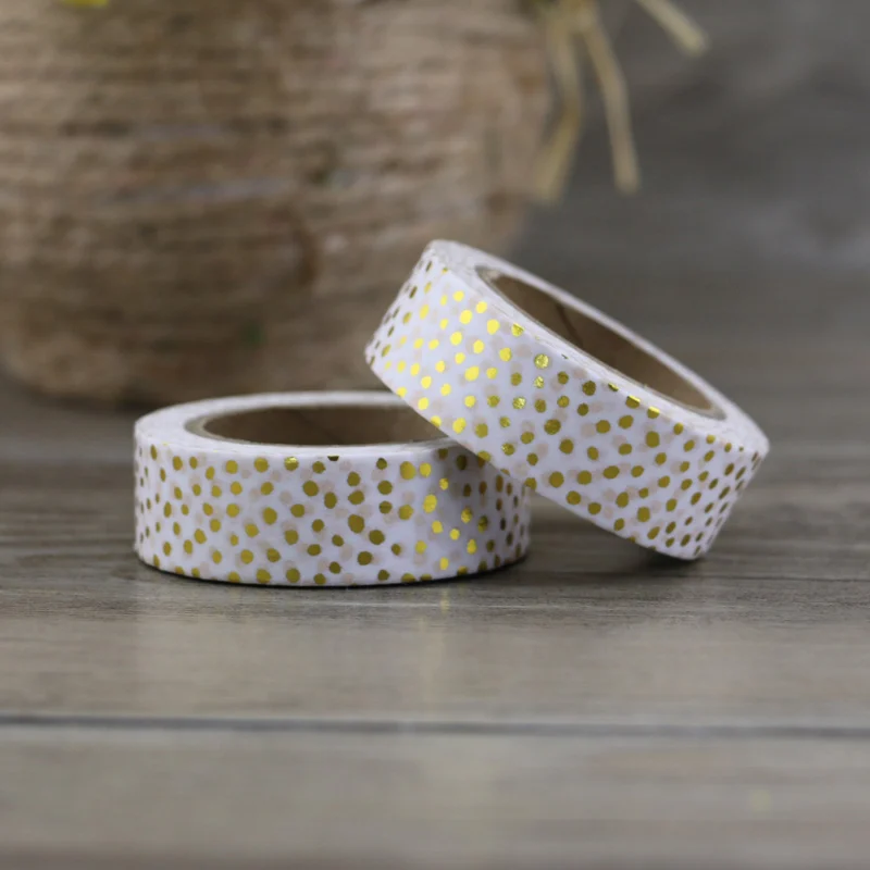 NEW 1X christmas golden foil washi paper tape golden dot washi tape/15mm*10m