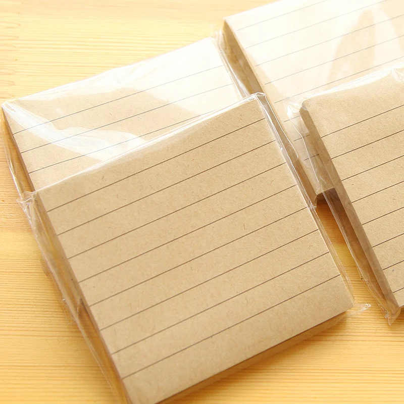 1pc Vintage Stickers Kraft Note Pad Message Notes Sticky Notes Memo Paper